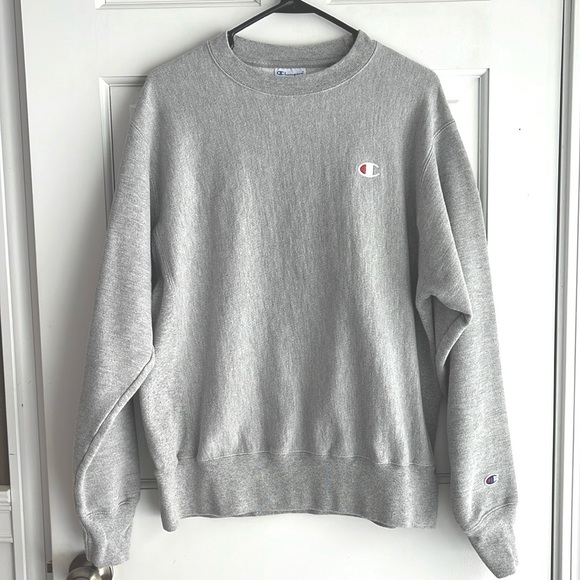 Champion Reverse Weave gray crewneck sweatshirt vintage embroidered logos